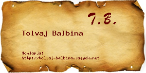 Tolvaj Balbina névjegykártya